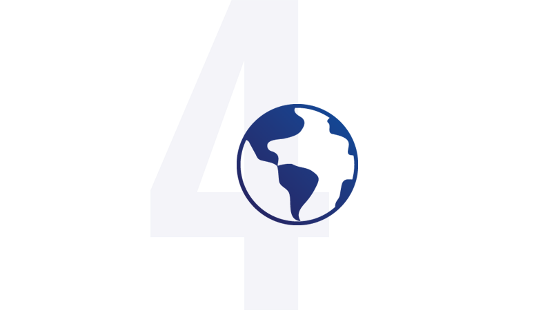 blue icon of a globe