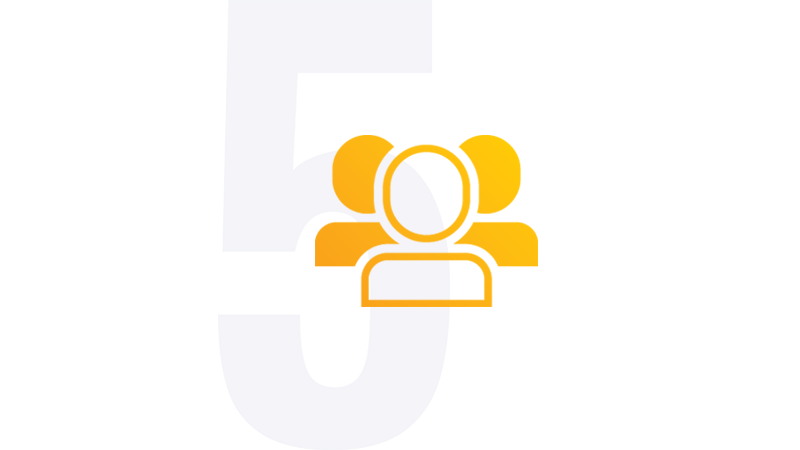 Icon of a small crowd with a person at the forefront